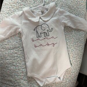 White Elephant Print Kids One Piece